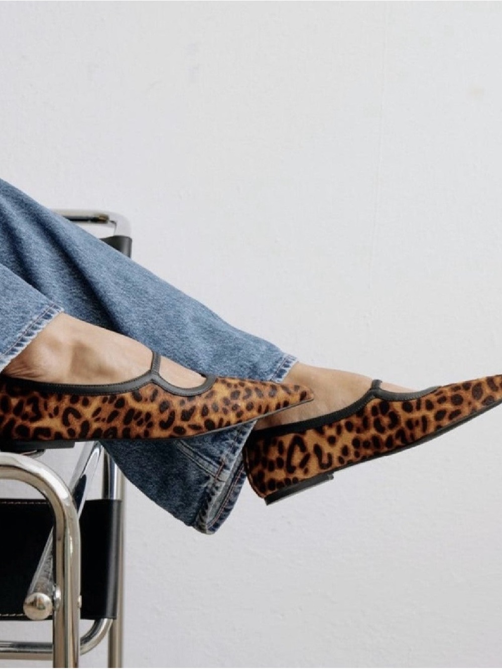 Matisse Leopard Print Mary Jane Flats - Brown & Black